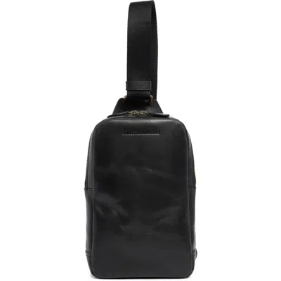 Johnston & Murphy Hunter Glazed Sling Bag In Black