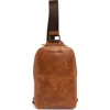 Johnston & Murphy Hunter Glazed Sling Bag In Brown