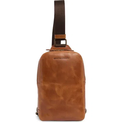 Johnston & Murphy Hunter Glazed Sling Bag In Brown