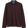 Johnston & Murphy Icon Reversible Cotton Blend Quarter Zip Pullover In Brown