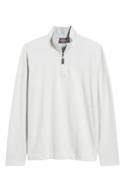 Johnston & Murphy Icon Reversible Cotton Blend Quarter Zip Pullover In White