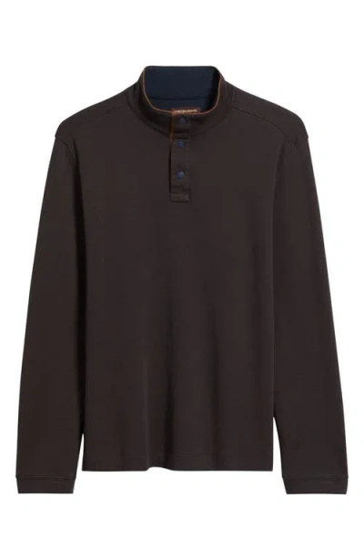 Johnston & Murphy Jacquard Knit Quarter Snap Pullover In Brown