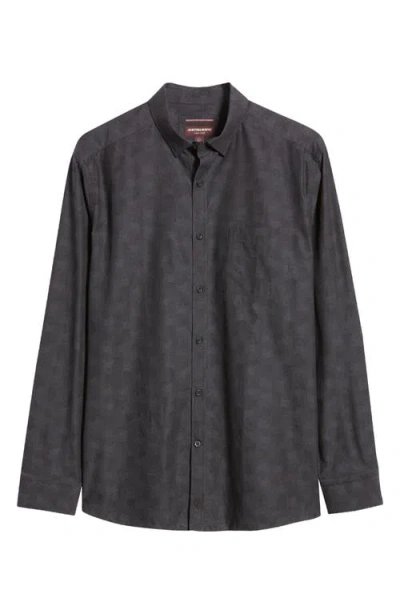 Johnston & Murphy Jacquard Skull Button-up Shirt In Black