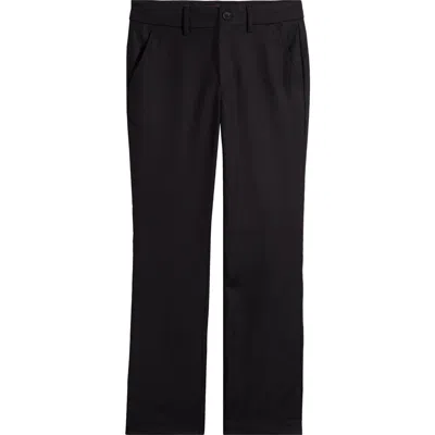 Johnston & Murphy Kids' Black Flat Front Stretch Twill Dress Pants