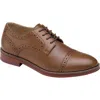 Johnston & Murphy Little Boys Conard Cap Toe Leather Shoes In Tan Full Grain