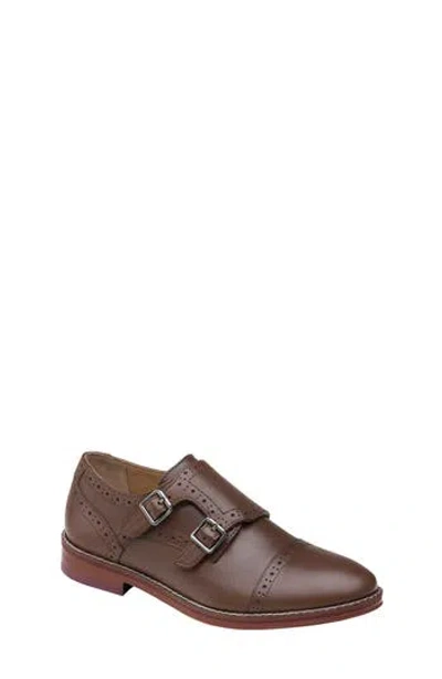 Johnston & Murphy Kids' Conard Double Monk Strap Shoe In Mahogany