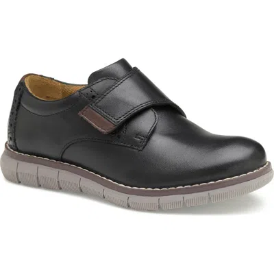 Johnston & Murphy Kids' Holden Plain Toe Monk Strap Shoe In Black Full Grain