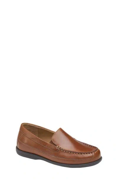 Johnston & Murphy Kids' Little Boys Locklin Venetian Leather Loafers In Tan Full Grain