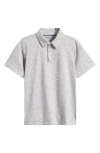 Johnston & Murphy Kids' Micro Stripe Polo In Gray