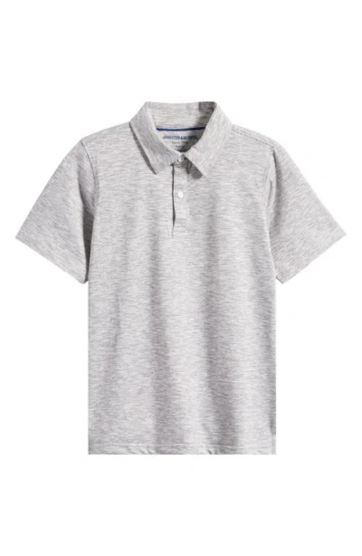 Johnston & Murphy Kids' Micro Stripe Polo In Gray