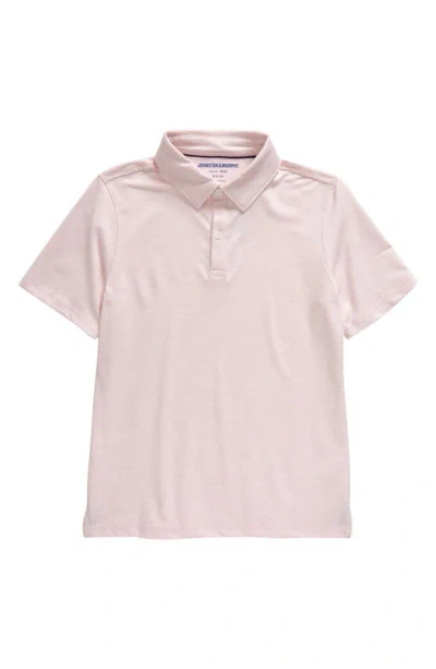 Johnston & Murphy Kids' Micro Stripe Polo In Pink