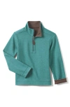 Johnston & Murphy Kids' Reversible Quarter Zip Pullover In Green