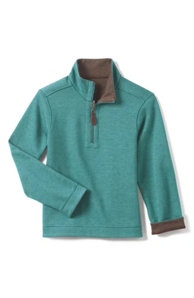 Johnston & Murphy Kids' Reversible Quarter Zip Pullover In Green