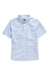 JOHNSTON & MURPHY KIDS' SHADOW SHARK SHORT SLEEVE COTTON BUTTON-DOWN SHIRT