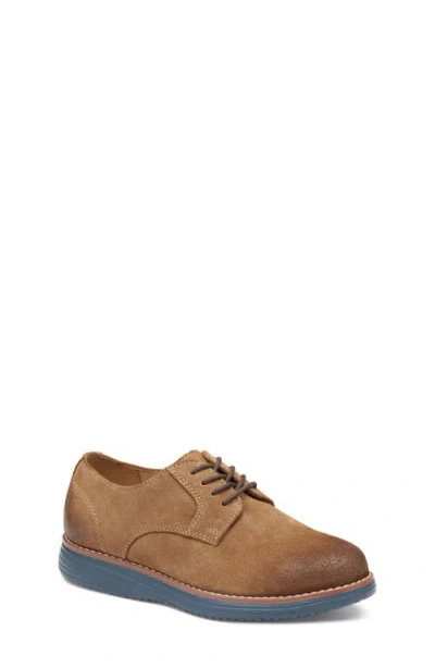 Johnston & Murphy Kids' Upton Plain Toe Derby In Snuff Oiled Suede