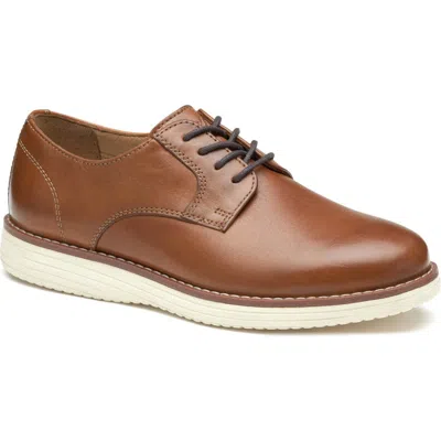 Johnston & Murphy Kids' Upton Plain Toe Derby In Tan Full Grain