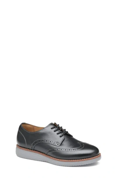 Johnston & Murphy Kids' Upton Wingtip Derby In Black Full Grain