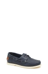 Johnston & Murphy Kids' Zeke Boat Shoe In Navy Oiled Nubuck