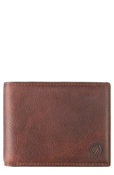 Johnston & Murphy Kingston Leather Bifold Wallet In Mahogany