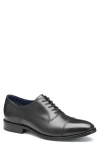 Johnston & Murphy Landry Cap Toe Oxford In Black Full Grain