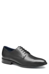 Johnston & Murphy Landry Plain Toe Derby In Black Full Grain