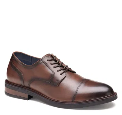 Johnston & Murphy Langston Cap Toe Dress Shoe In Brown