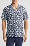 JOHNSTON & MURPHY LEAF PRINT COTTON AND MODAL CAMP SHIRT