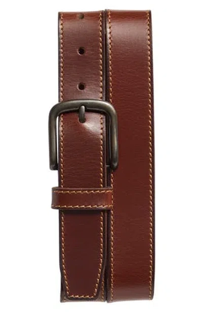 Johnston & Murphy Leather Belt In Brown
