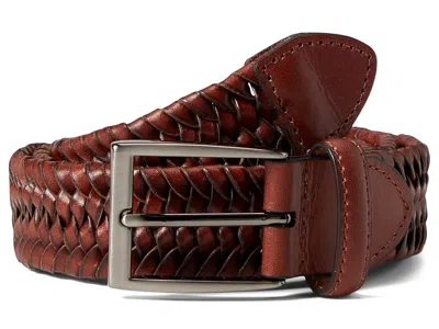 Johnston & Murphy Leather Braided Belt Men's Belts Cognac: 44 In Brown