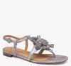 Johnston & Murphy Lilly Tassel Thong Women'ssilver Metallic Slippers Zogg1775 In Silver