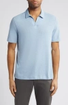 JOHNSTON & MURPHY LINEN BLEND JOHNNY COLLAR POLO