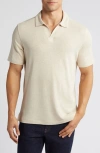 JOHNSTON & MURPHY LINEN BLEND JOHNNY COLLAR POLO