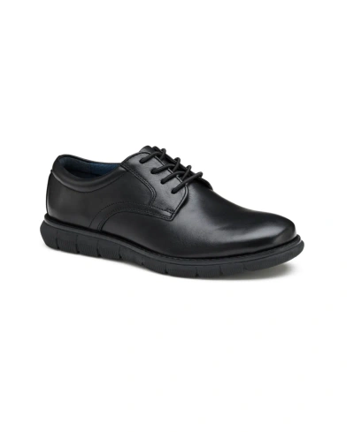 Johnston & Murphy Kids' Holden Plain Toe Derby In Black Full Grain