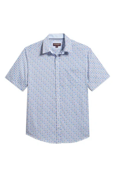 Johnston & Murphy Logan Print Button-up Shirt In Blue