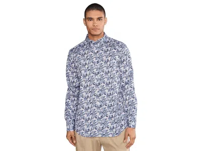 Johnston & Murphy Logan Printed Cotton Long-sleeve Shirt In Animal Print