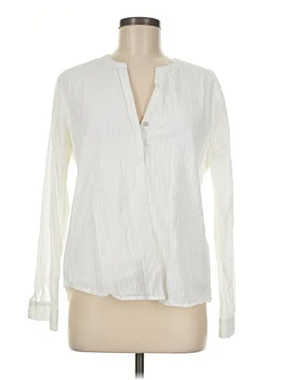 Pre-owned Johnston & Murphy Long Sleeve Blouse In Ivory