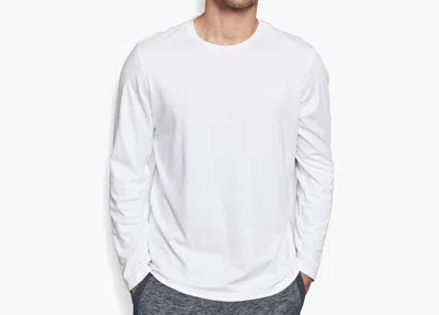 Johnston & Murphy Long Sleeve Crew Tee In White