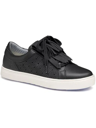 Johnston & Murphy Madison Womens Faux Leather Lifestyle Casual And Fashion Sneakers In Black