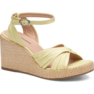 Johnston & Murphy Marcia Ankle Strap Platform Wedge Sandal In Yellow