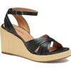 Johnston & Murphy Marcia Platform Wedge Sandal (women) In Black Glove Leather