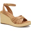 Johnston & Murphy Marcia Platform Wedge Sandal (women) In Tan Glove Leather