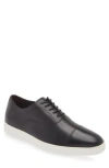Johnston & Murphy Matthews Cap Toe Oxford In Black Hand-stained Full Grain