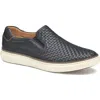 Johnston & Murphy Mcguffey 2 Woven Slip-on Sneaker In Black Woven Full Grain