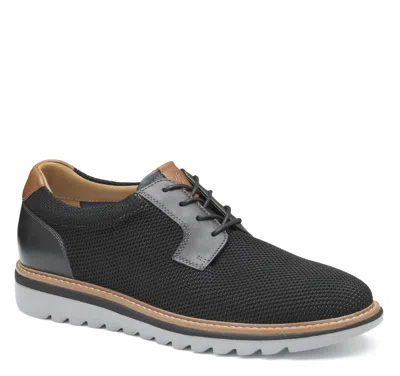 Johnston & Murphy Men's Algood Knit Plain Toe Casual Lace-up Shoe In Black