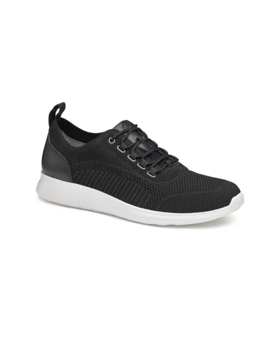 Johnston & Murphy Men's Amherst Knit U-throat Lace-up Sneakers In Black