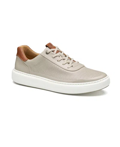 Johnston & Murphy Men's Anders Perforated U-throat Sneaker In Beige Full Grain
