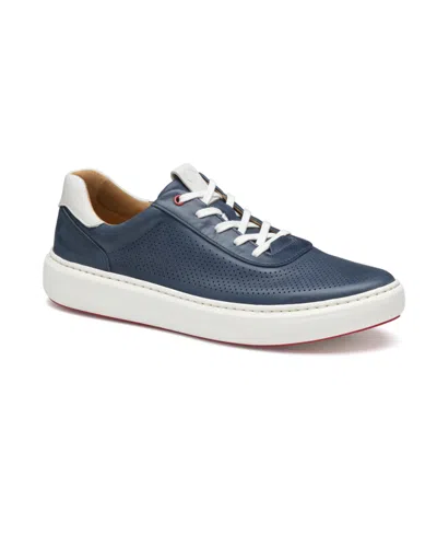 Johnston & Murphy Men's Anders Perforated U-throat Sneaker In Navy Full Grain