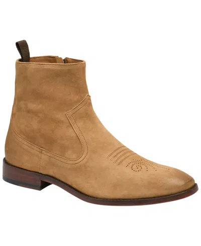Johnston & Murphy Men's Arrister Western Square Toe Suede Boots In Brown
