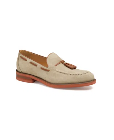 Johnston & Murphy Ashford Tassel Slip-on Suede Loafer In Taupe Italian Suede