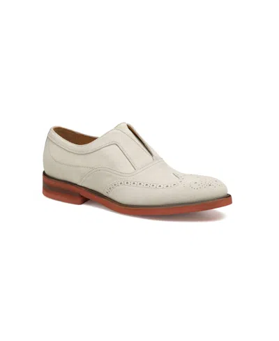 Johnston & Murphy Men's Ashford Wingtip Slip On Shoe In Bone Italian Suede